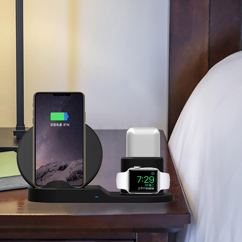 3 σε 1 Qi ασύρματο φορτιστή Wireless Wireless Φορτιστής Σταθμός Wireless φόρτισης για το iPhone